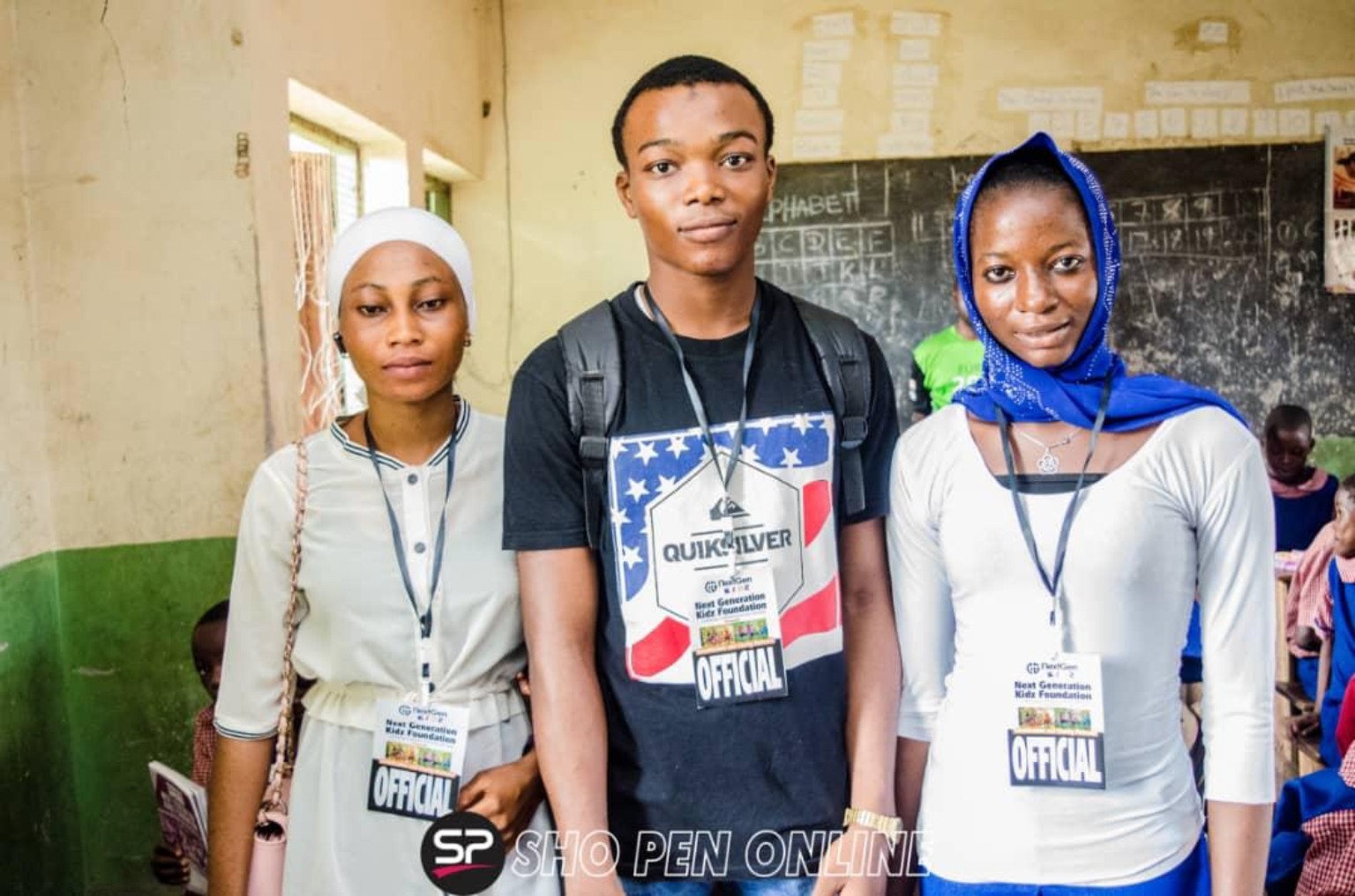 Group portrait at a community event