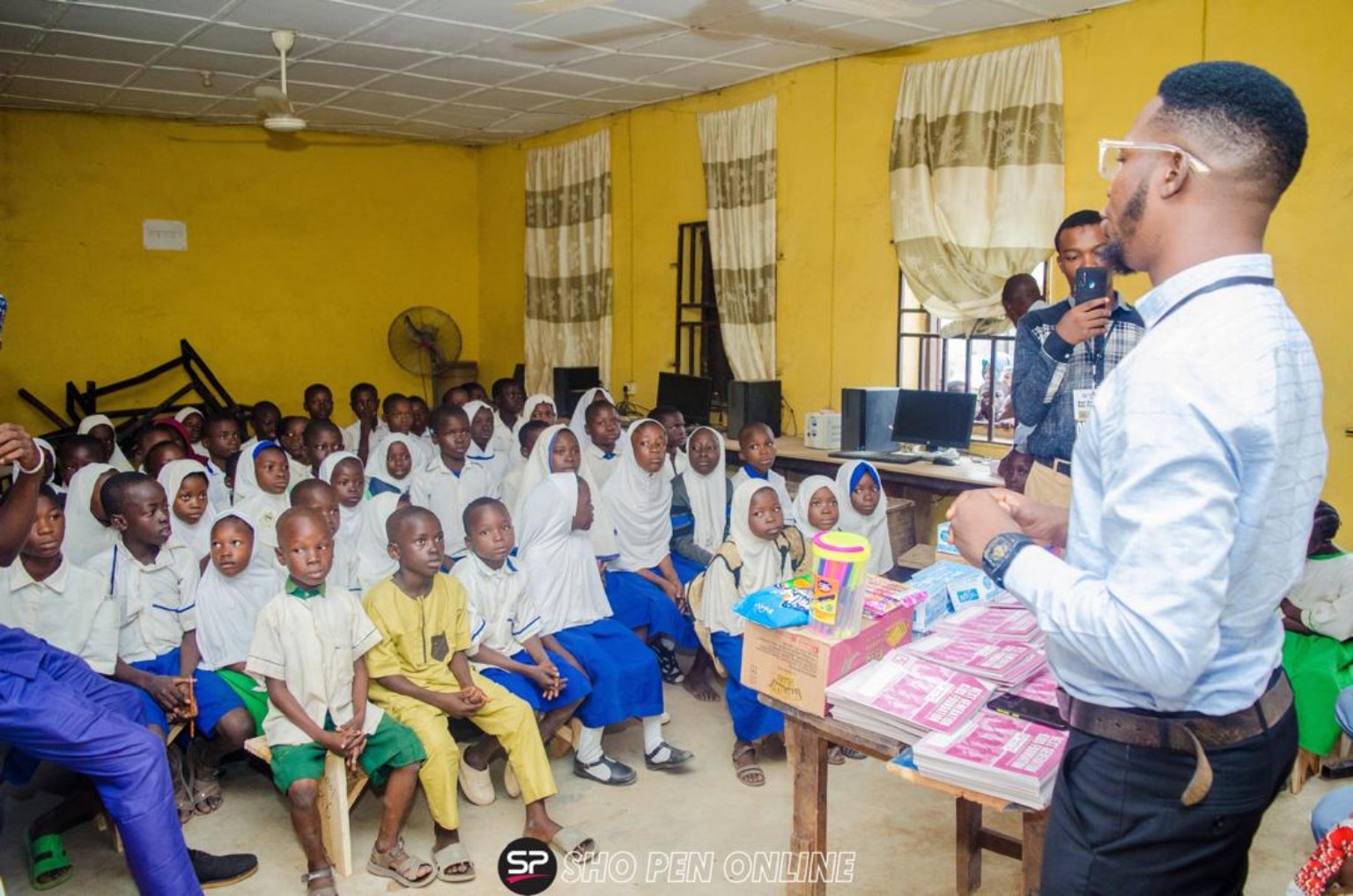 Presenting to a group of students